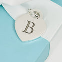 Tiffany Letter B Heart Pendant or Charm Notes Alphabet in Sterling Silver - 2