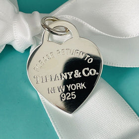 Please Return to Tiffany & Co Heart Tag Pendant or Charm Extra Large 1.2" Jumbo - 0