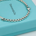 9" Large Unisex Mens Tiffany & Co Silver Venetian ID Box Link I.D. Bracelet - 2
