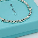 9" Large Unisex Mens Tiffany & Co Silver Venetian ID Box Link I.D. Bracelet-2