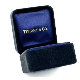 Vintage Tiffany Small Black and Royal Blue Suede Empty Ring Storage Box