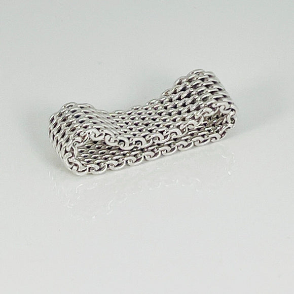 Size 11 Tiffany & Co Somerset Mesh Weave Ring Mens Unisex