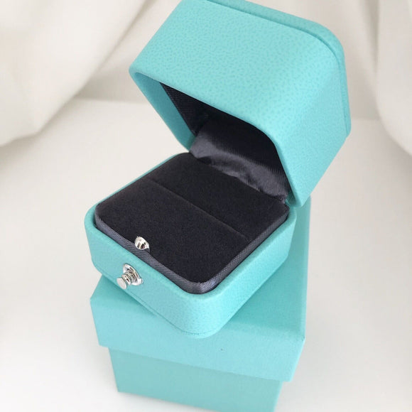 Tiffany & Co Blue Leather Empty Ring Box and Blue Gift Box