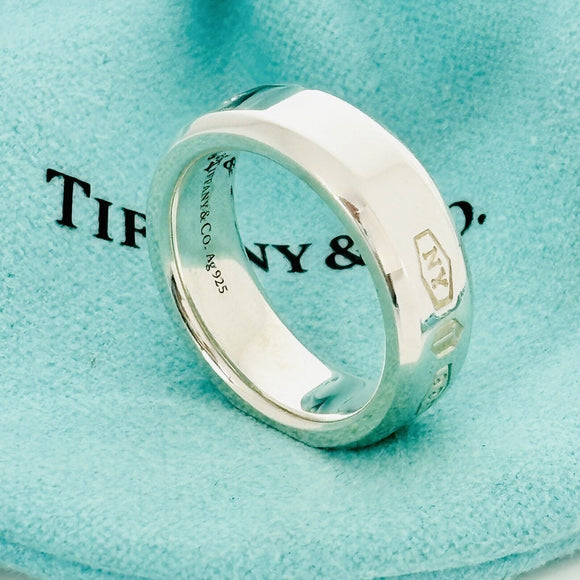 Size 6.5 Tiffany Makers Slice Ring Medium 6.7mm Band in Sterling Silver