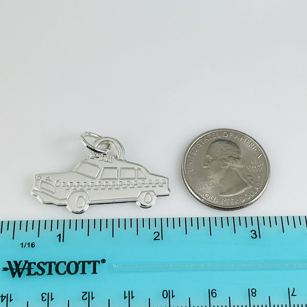 Tiffany & Co Large Taxi Cab Charm or Pendant in Sterling Silver AUTHENTIC - 5