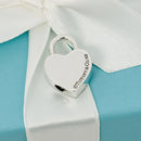 Tiffany & Co I  LOVE YOU Heart Padlock Charm Pendant in Sterling Silver-4