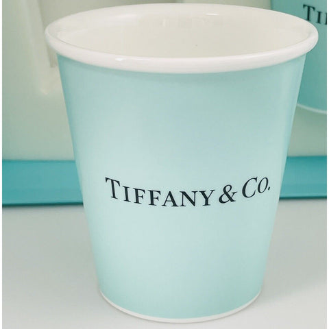 Tiffany & Co Blue Paper Coffee Cup Everyday Objects Bone China - 0