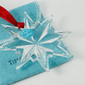 Tiffany Crystal Snowflake Star Christmas Tree Holiday Ornament with Red Ribbon - 3