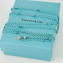 Tiffany & Co Sparkler Blue Coated Silver Enamel Chain Necklace 30" 2.5mm Links-2