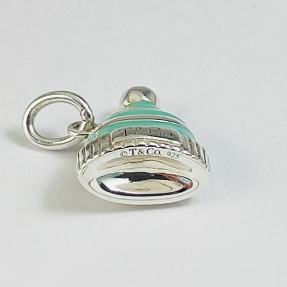 RARE Tiffany & Co Snow Hat Cap Winter Charm or Pendant in Blue Enamel and Silver