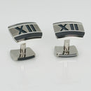 Tiffany Atlas Cufflinks in Titanium and Sterling Silver Roman Numerals XII 12-2