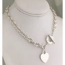 18" Tiffany & Co Heart Tag Toggle Necklace Engravable Blank Heart AUTHENTIC-4