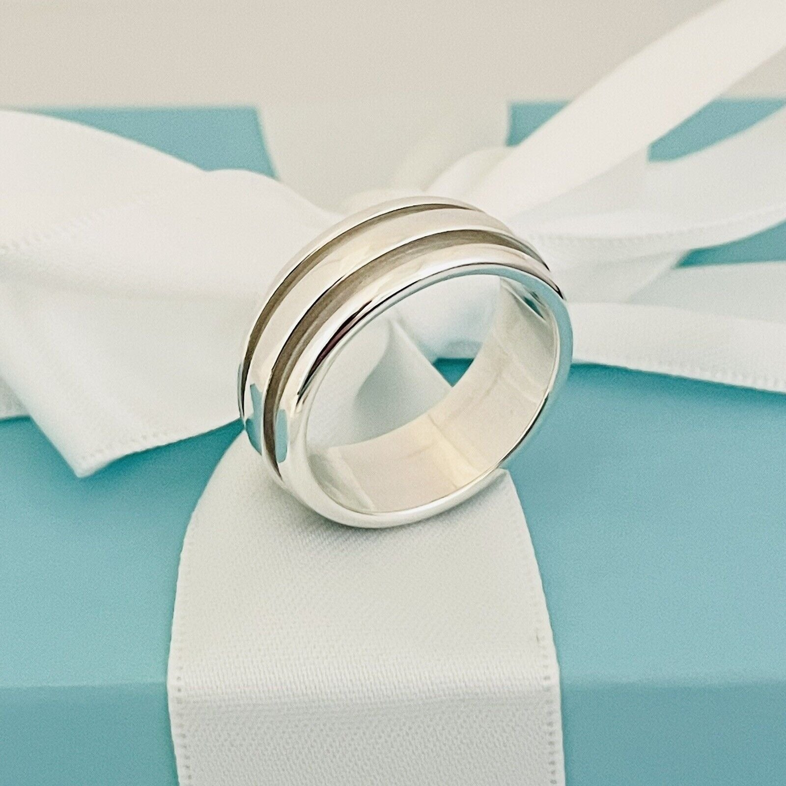 Size 11.5 Tiffany & Co Vintage Atlas Groove Ring Mens Unisex in Sterling Silver