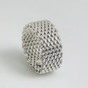 Size 7.5 Tiffany Somerset Mesh Basket Weave Ring in Sterling Silver Unisex - 4