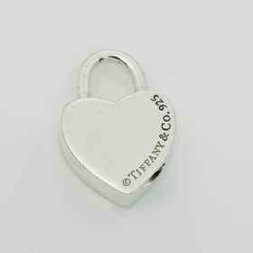 Tiffany & Co Blank Engravable Heart Padlock Charm Pendant in Sterling Silver - 0