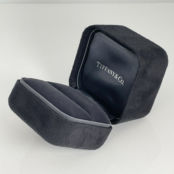 Tiffany Empty Jewelry Ring Box Blue Black Suede Presentation Storage