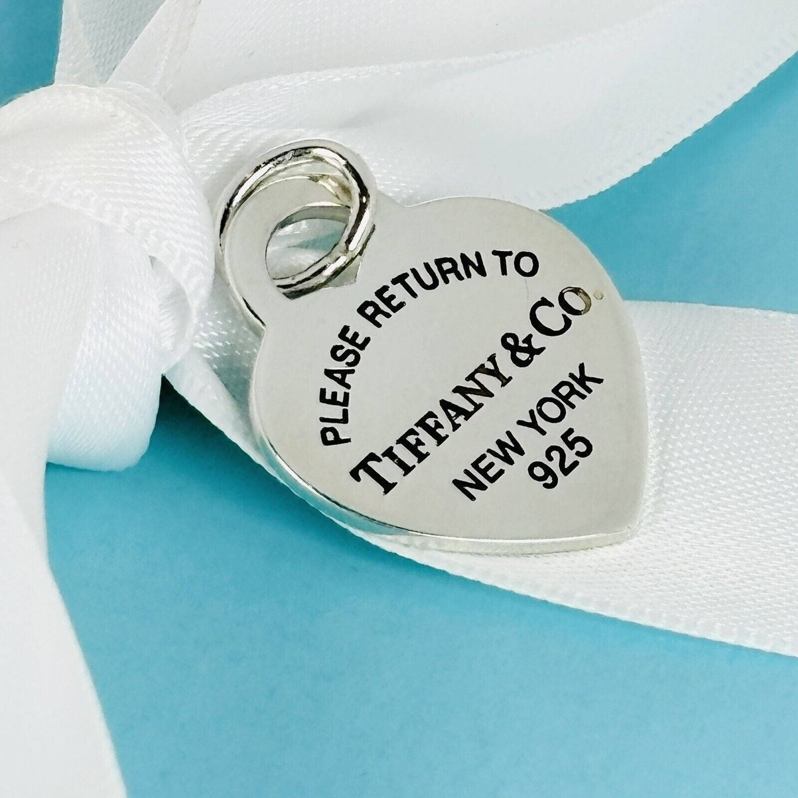 Return to Tiffany Black Enamel Heart Tag Charm or Pendant