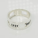 Size 12.5 Tiffany & Co 1837 Cutout Stencil Open Ring Mens Unisex in Silver-5