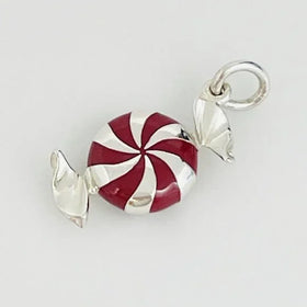Tiffany Bon Bon Candy Charm in Red Enamel and Sterling Silver