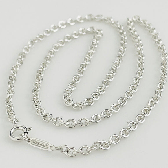 18" Tiffany & Co 3mm Large Link Chain Necklace in Sterling Silver