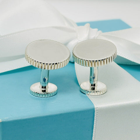 Tiffany Coin Edge Round Cufflinks in Sterling Silver - 0