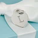 Tiffany Letter L Heart Pendant or Charm Notes Alphabet in Sterling Silver - 2