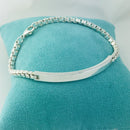 8.5" Large Tiffany Venetian ID Box Link Bracelet Engravable Mens Unisex-9