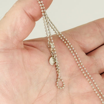 18" Tiffany & Co Sterling Silver Bead Necklace Dog Chain with Lobster Clasp - 0