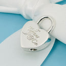 Tiffany & Co Script Notes Heart Charm Padlock Lock or Pendant in Sterling Silver-4