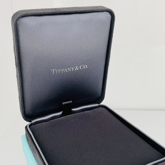 Tiffany Large Necklace Storage Gift Presentation Black Suede Box and Blue Box