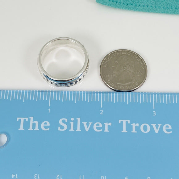 Size 9.5 RARE Tiffany Caliper Ring By Paloma Picasso in Silver Mens Unisex