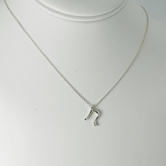 16" Tiffany Letter N Alphabet Initial Pendant Chain Necklace by Elsa Peretti