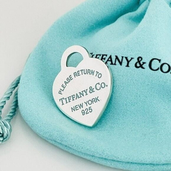 Return to Tiffany Blue Enamel Heart Tag Pendant or Charm - 2