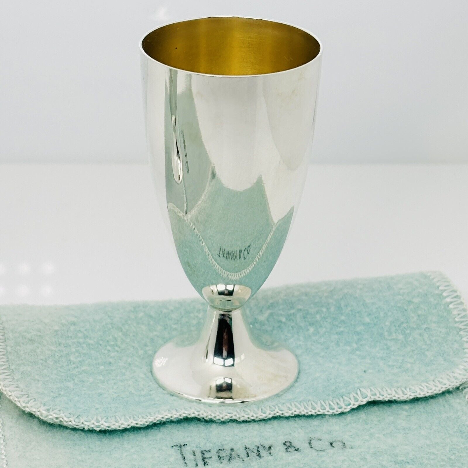 Tiffany & Co Shot Glass Liqueur Cordial Cup Bar Glass Set Makers Sterling Silver