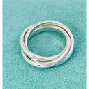 Size 4 Tiffany & Co Sterling Silver 3 Band Triple Rolling Interlocking Ring-1