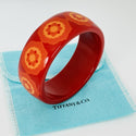 7.75" Tiffany & Co Zellige Bangle Bracelet Wide Resin Red Lacquer Paloma Picasso - 4