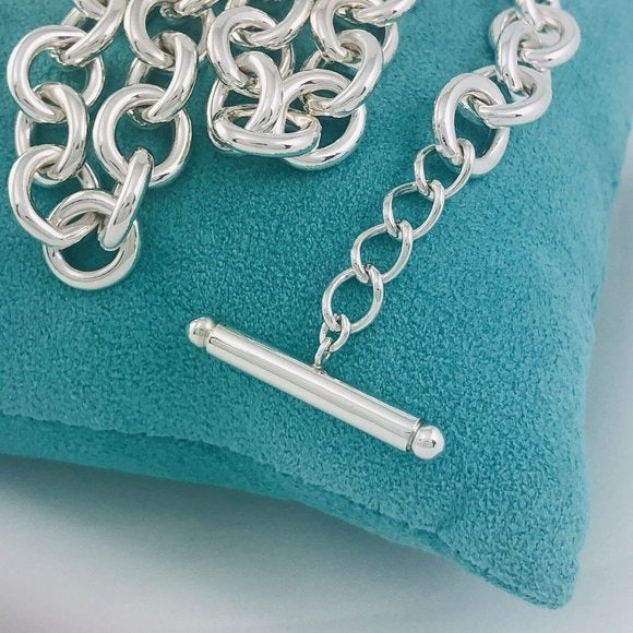 18" Return to Tiffany & Co Extra Large Jumbo Heart Tag Toggle Necklace