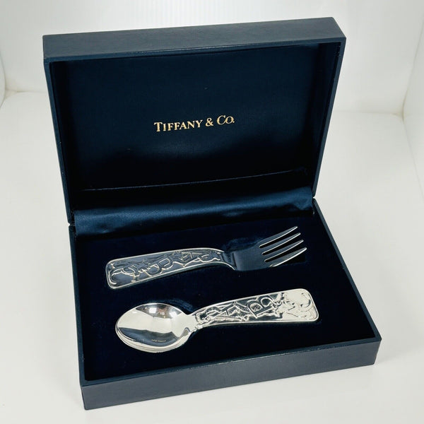 Tiffany ABC Teddy  Bear Baby Spoon and Fork Set by in Sterling Silver - 9