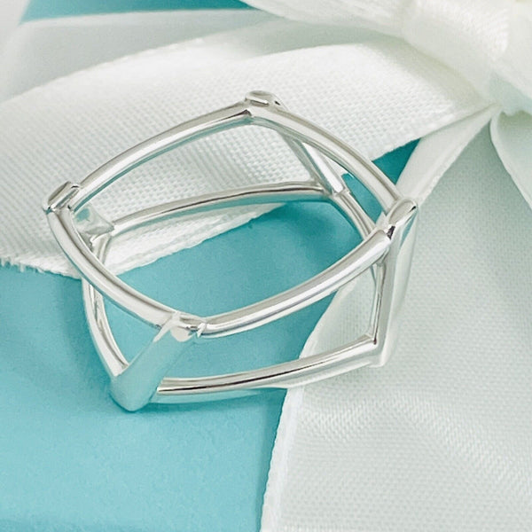 Size 4.5 Tiffany Frank Gehry Torque Ring Open Cutout Square - 2