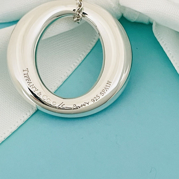 16" Tiffany & Co Elsa Peretti Sevillana O Pendant Necklace Sterling Silver