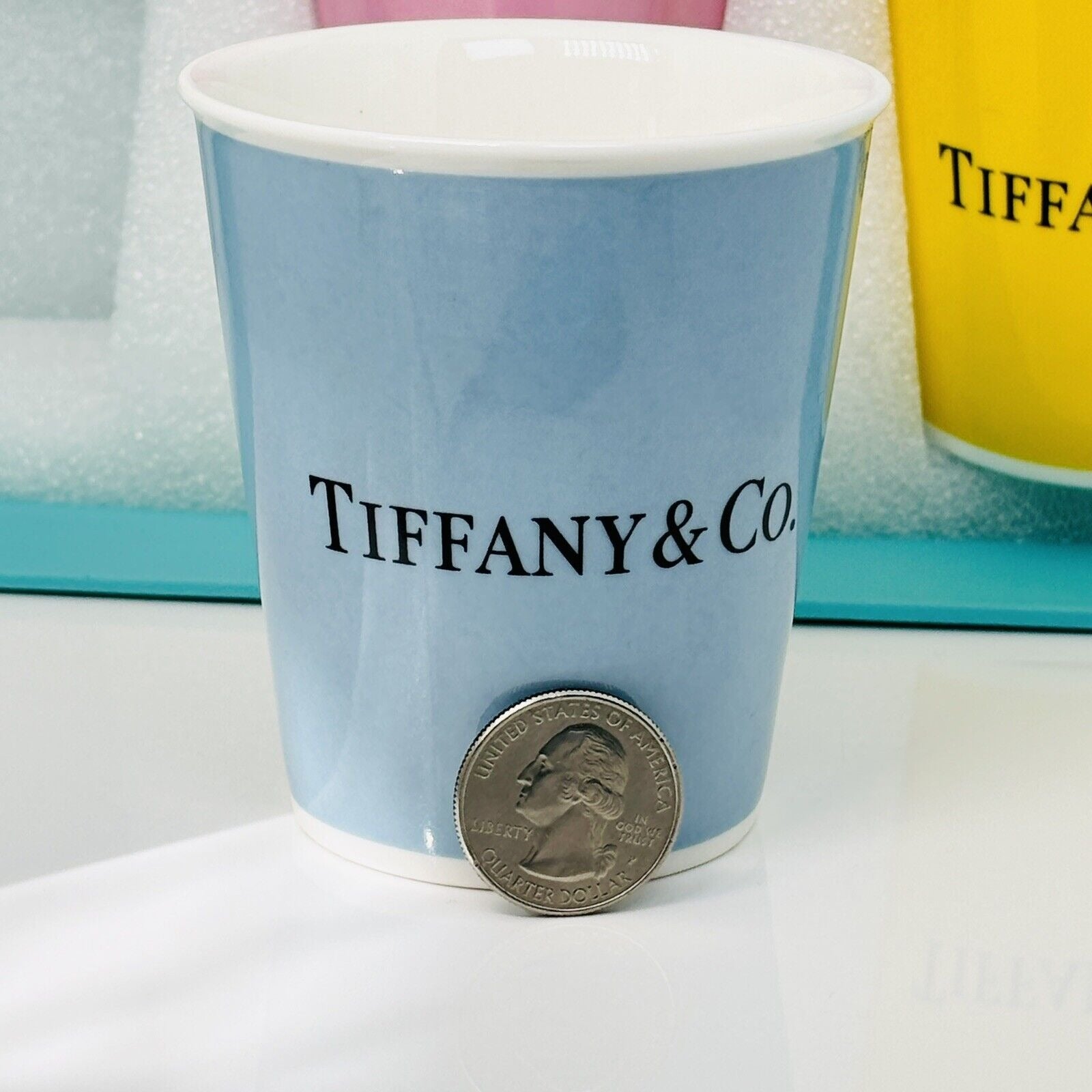 Tiffany 5 Set Colored Paper Coffee Cup Everyday Objects Blue Pink Yellow Green