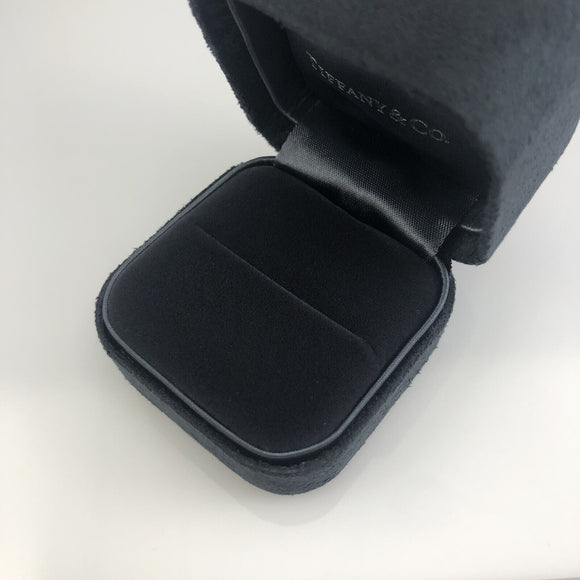 Tiffany & Co Empty Ring Box Black Suede Leather Presentation Storage Jewelry Box