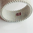 Size 7.5 Tiffany & Co Somerset Mesh Weave Firm Solid Ring in 925 Sterling Silver-2