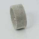 Size 7.5 Tiffany & Co Somerset Mesh Weave Firm Solid Ring in 925 Sterling Silver-6