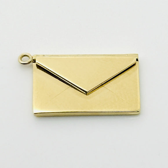 Tiffany & Co Gold and Diamond Love Letter Envelope in Yellow Gold Charm Pendant
