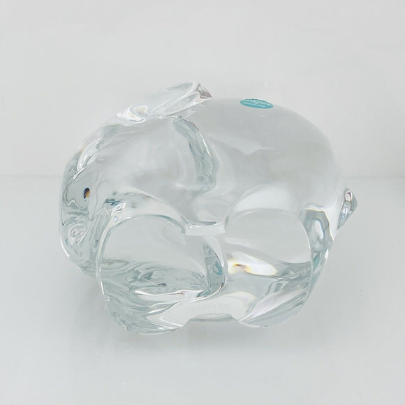 Tiffany & Co Crystal Elephant Statue or Paperweight Large and Heavy