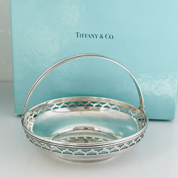 Tiffany & Co Sterling Silver Makers Trinket Nut Candy Basket Dish - 1