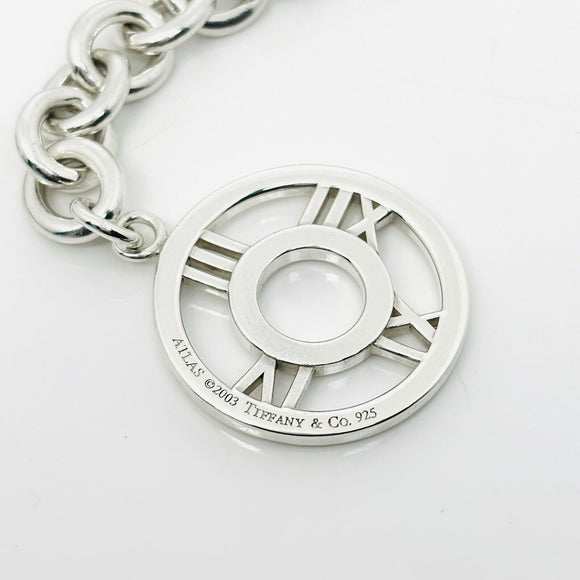 18" Tiffany Atlas Pendant Necklace Circle Bar Toggle Clasp in Sterling Silver