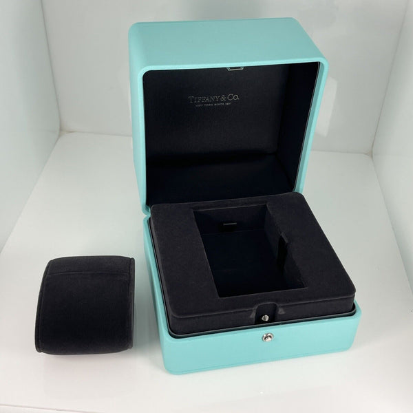 Tiffany & Co Watch or Bracelet Storage Box in Blue Leather AUTHENTIC - 4