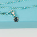 Tiffany & Co Sparkler Blue Coated Silver Enamel Chain Necklace 30" 2.5mm Links-4